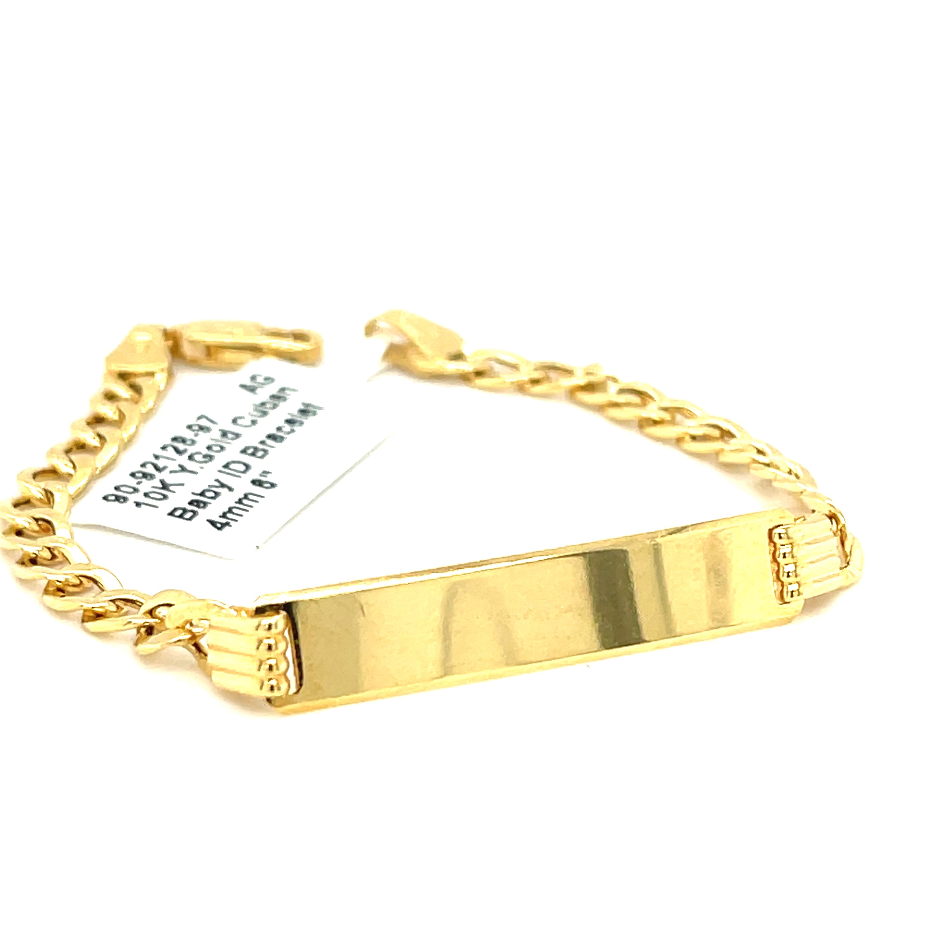 10k yellow gold Baby/children's ID engraveable Cuban link bracelet. New |  eBay